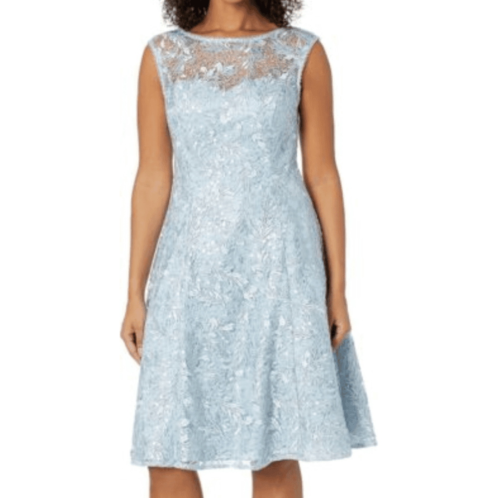 Adrianna Papell Women's Embroidered Midi Cocktail Dress