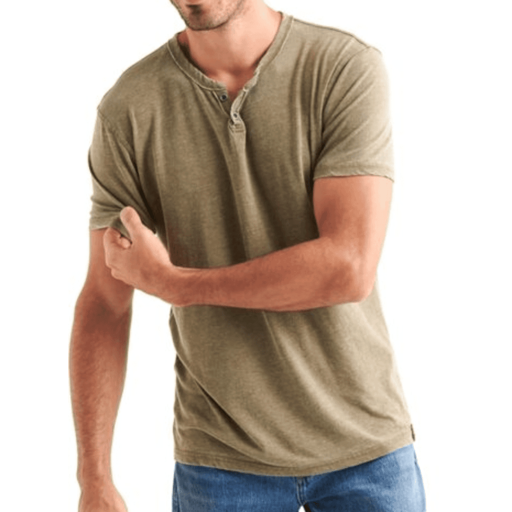 Lucky Brand Men's Venice Burnout Notch Neck Tee