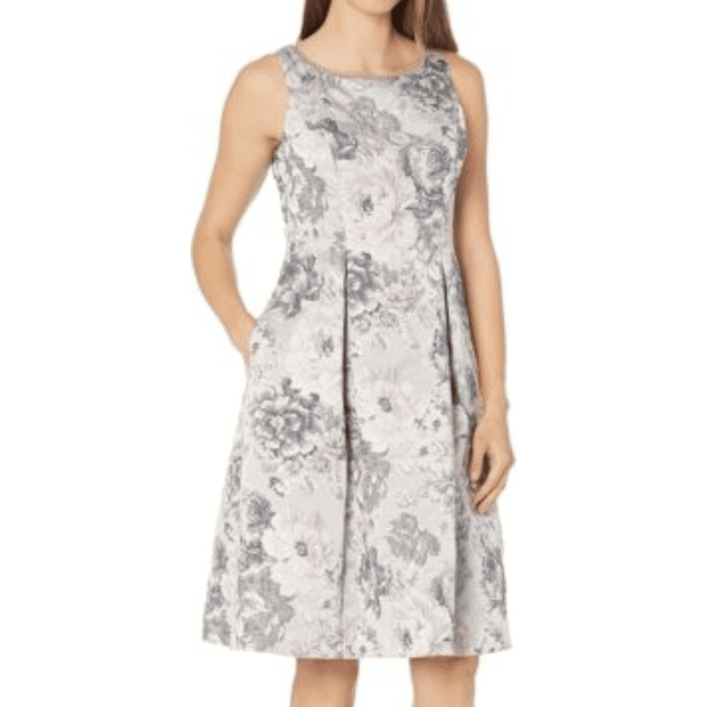 Adrianna Papell Women's Floral Jacquard Fit and Flare