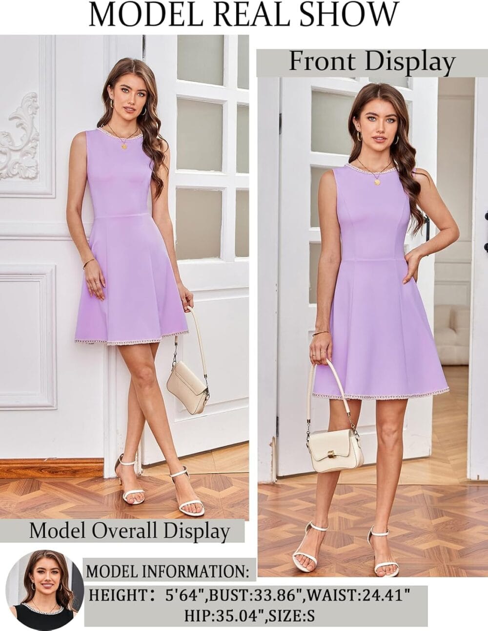 GRACE KARIN Women's Wear to Work Dress Crew Neck Solid Color Sleeveless A-Line Casual Business Office Formal Dresses - Image 3