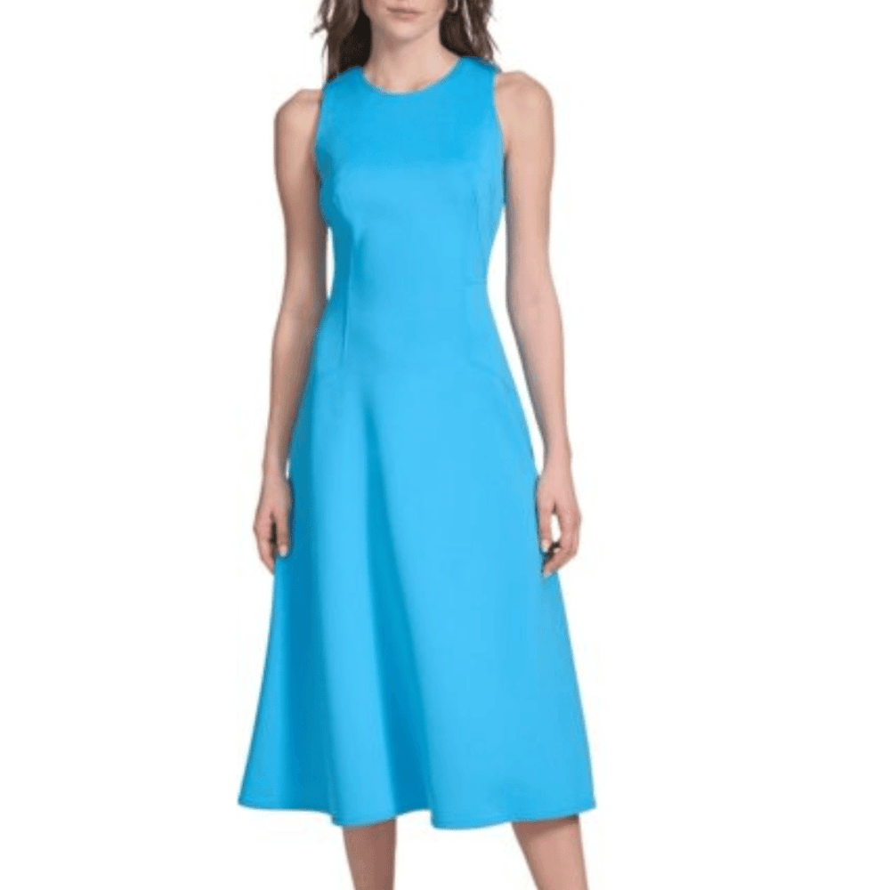 Calvin Klein Women's Sleeveless Scuba Fit and Flare Dress