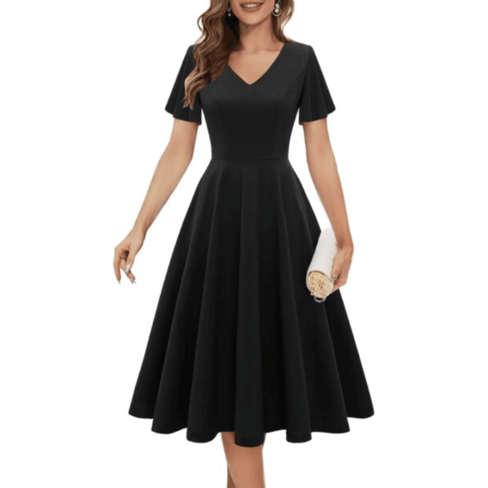 Bridesmay Cocktail Dress for Women, Modest Homecoming Dresses with Sleeves,Semi Formal Wedding Guest Dress